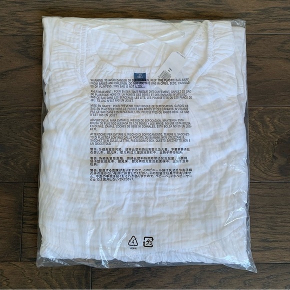 OLD NAVY Mini Dress White XS Tall Crinkle Gauze Tiered Pockets Flowy Peasant NWT - Picture 15 of 15